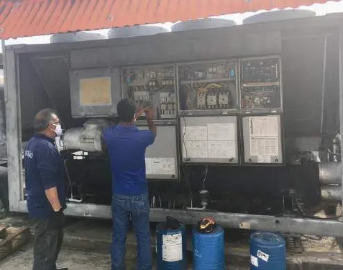 Chiller e resfriador no Fórum Criminal de Belém (TJPA), foto da obra